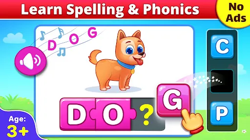 Gameplay screenshot 1 from Spelling & Phonics: Kids Games - Educational game